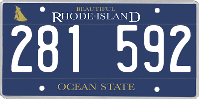 RI license plate 281592
