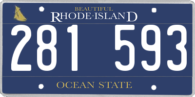 RI license plate 281593