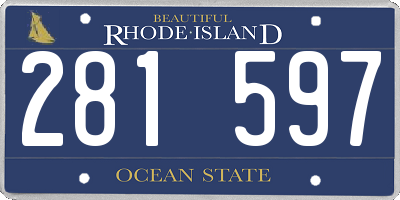 RI license plate 281597