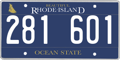 RI license plate 281601