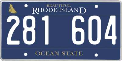 RI license plate 281604