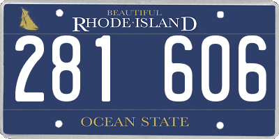 RI license plate 281606