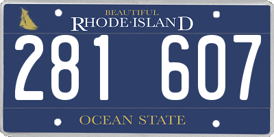 RI license plate 281607