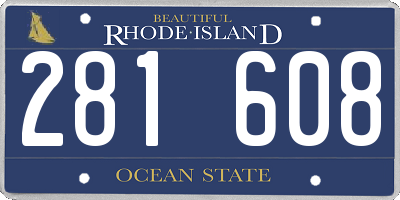 RI license plate 281608
