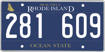 RI license plate 281609