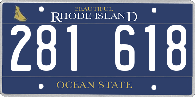 RI license plate 281618
