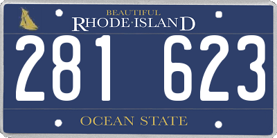 RI license plate 281623