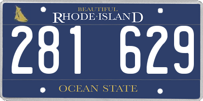 RI license plate 281629