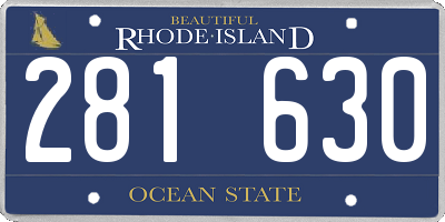 RI license plate 281630