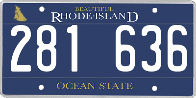 RI license plate 281636