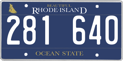 RI license plate 281640