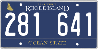 RI license plate 281641