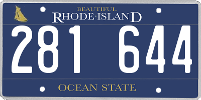 RI license plate 281644