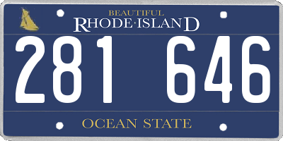 RI license plate 281646