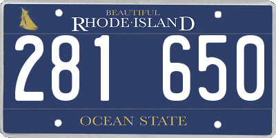 RI license plate 281650