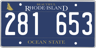 RI license plate 281653