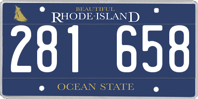 RI license plate 281658