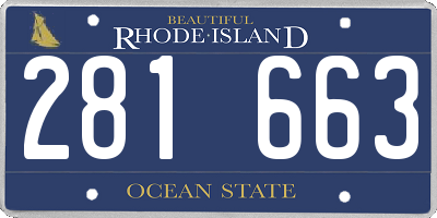 RI license plate 281663