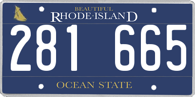 RI license plate 281665