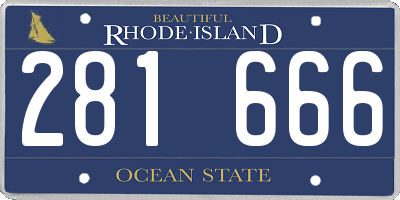 RI license plate 281666