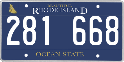 RI license plate 281668