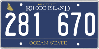 RI license plate 281670
