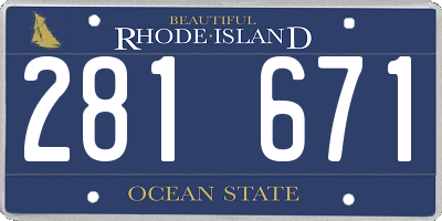 RI license plate 281671
