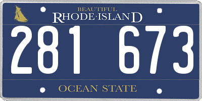 RI license plate 281673