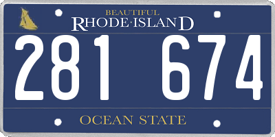 RI license plate 281674