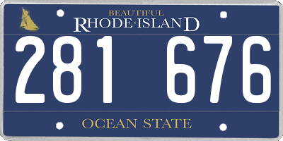 RI license plate 281676