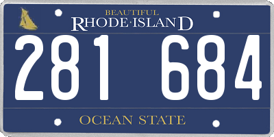RI license plate 281684