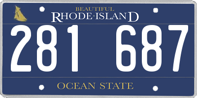 RI license plate 281687