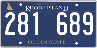 RI license plate 281689