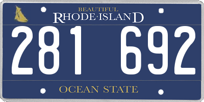 RI license plate 281692