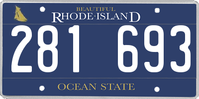 RI license plate 281693