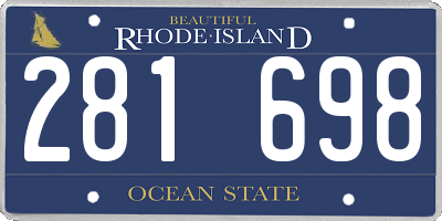 RI license plate 281698