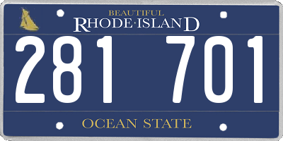 RI license plate 281701