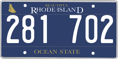 RI license plate 281702