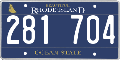 RI license plate 281704