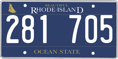 RI license plate 281705