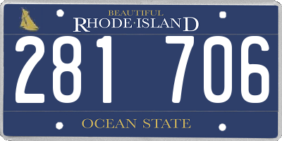 RI license plate 281706