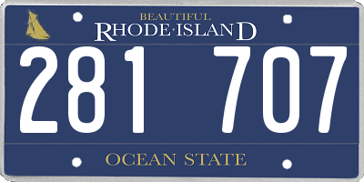 RI license plate 281707
