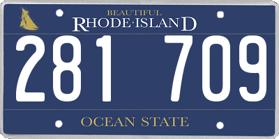 RI license plate 281709