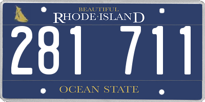 RI license plate 281711