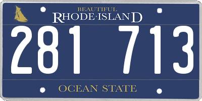 RI license plate 281713