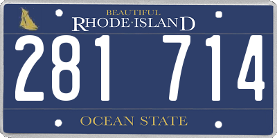 RI license plate 281714