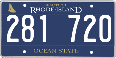 RI license plate 281720