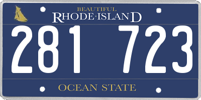 RI license plate 281723