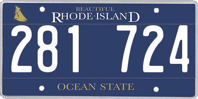 RI license plate 281724