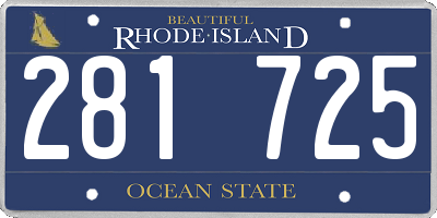 RI license plate 281725